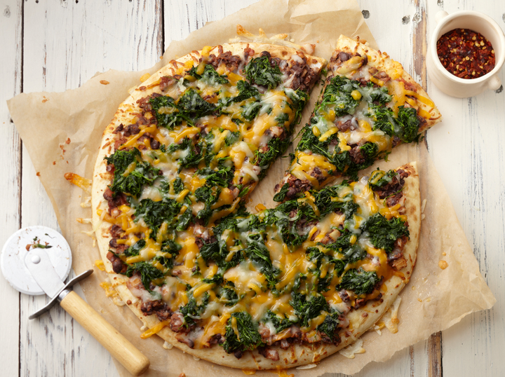 Black Bean Spinach Pizza