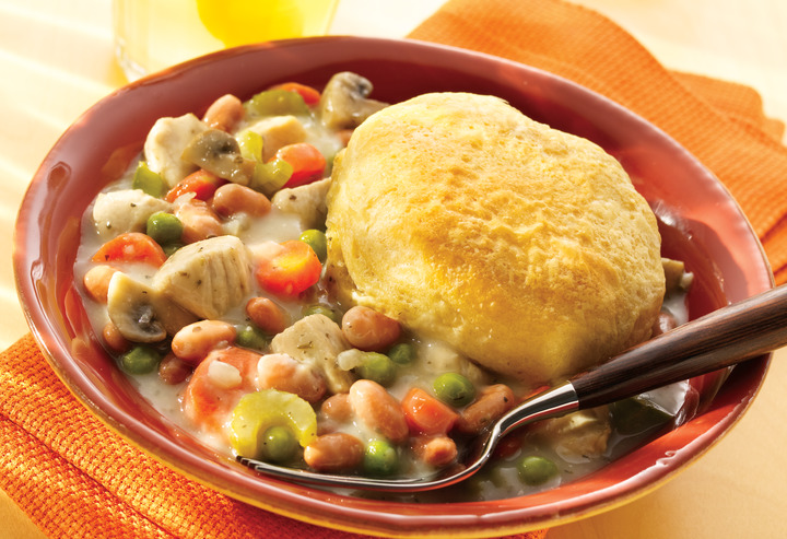 Chicken & Biscuits with Beans