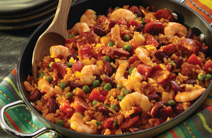Shrimp, Sausage & Bean Paella