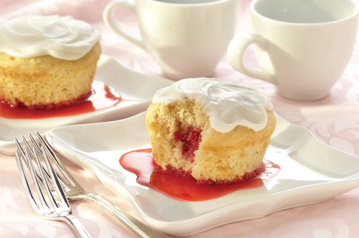Vanilla White Bean Cupcakes with Raspberry Sauce