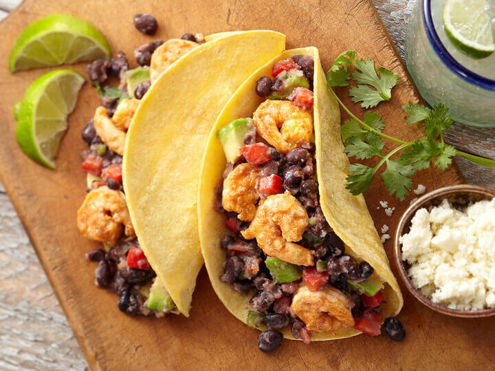 Shrimp and Black Bean Salsa Tacos